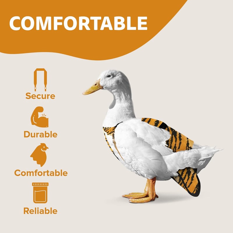 Holster Wrap-Around Duck Diaper with Removable Liner & Adjustable Tab – Pekin Duck Diapers for Pet Ducks, Bird Diaper, Duck Accessories – Durable, Secure Fit, Easy-to-Wear - Made in USA - Tiger - Image 4